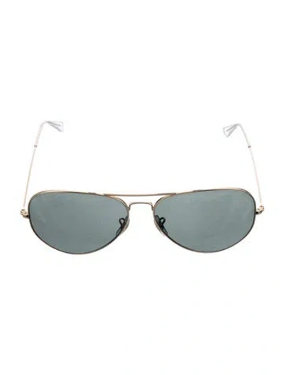 Pre-owned Ray Ban Aviator Tinted Sunglasses In Gold