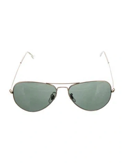 Pre-owned Ray Ban Aviator Tinted Sunglasses In Gold