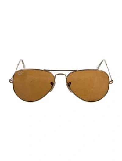 Pre-owned Ray Ban Aviator Tinted Sunglasses In Gold
