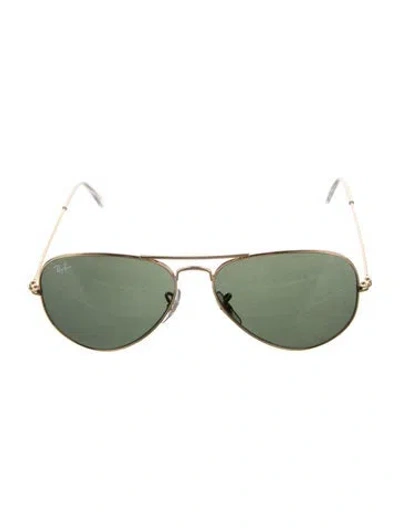 Pre-owned Ray Ban Aviator Tinted Sunglasses In Gold/metallic