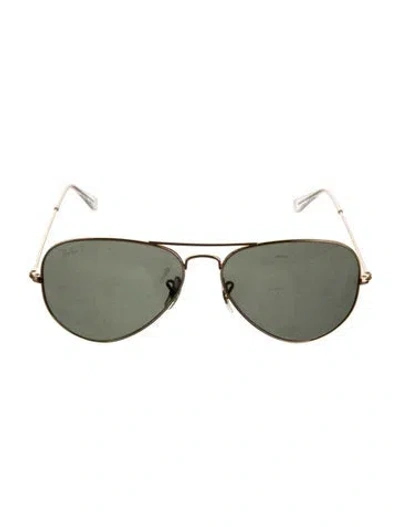 Pre-owned Ray Ban Aviator Tinted Sunglasses In Gold/metallic