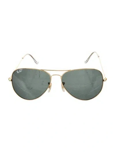 Pre-owned Ray Ban Aviator Tinted Sunglasses In Gold/metallic