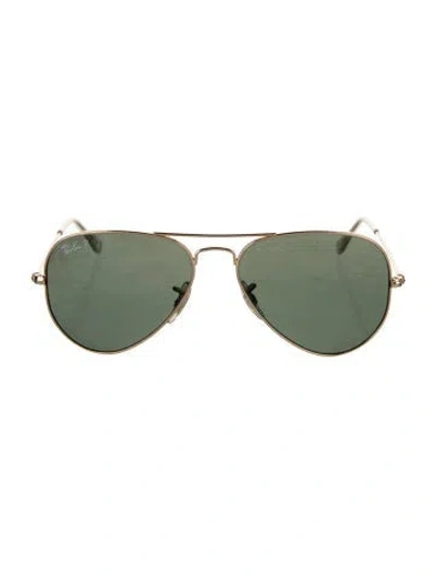 Pre-owned Ray Ban Aviator Tinted Sunglasses In Gold/metallic