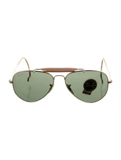 Pre-owned Ray Ban Aviator Tinted Sunglasses In Gold/metallic