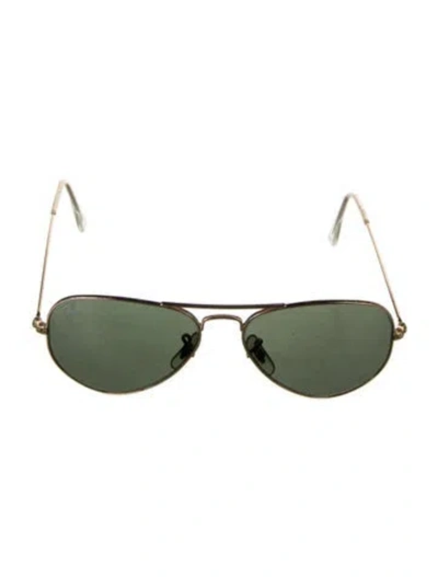 Pre-owned Ray Ban Aviator Tinted Sunglasses In Gold/metallic