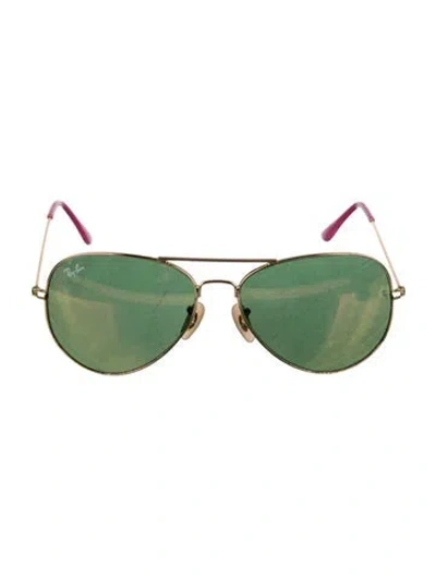 Pre-owned Ray Ban Aviator Tinted Sunglasses In Gold/metallic