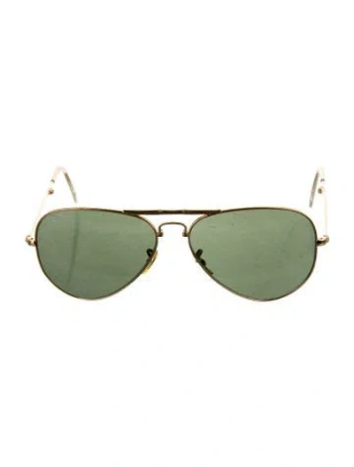 Pre-owned Ray Ban Aviator Tinted Sunglasses In Green