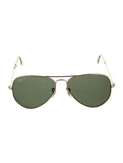 Pre-owned Ray Ban Aviator Tinted Sunglasses In Green