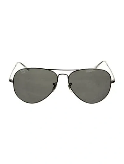 Pre-owned Ray Ban Aviator Tinted Sunglasses In Grey/metallic