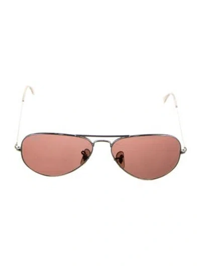Pre-owned Ray Ban Aviator Tinted Sunglasses In Neutral