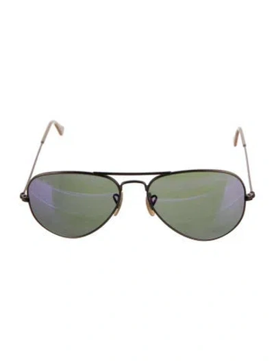 Pre-owned Ray Ban Aviator Tinted Sunglasses In Neutrals