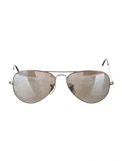 Pre-owned Ray Ban Aviator Tinted Sunglasses In Silver