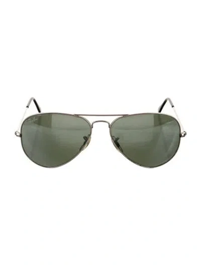 Pre-owned Ray Ban Aviator Tinted Sunglasses In Silver