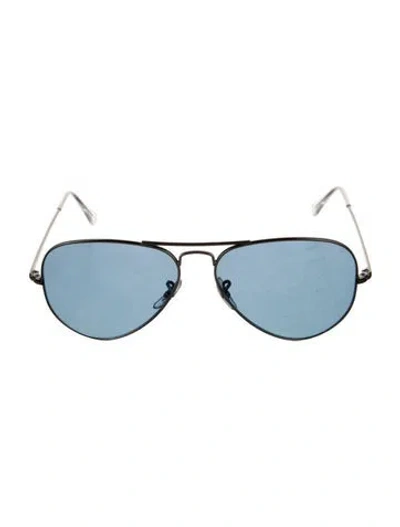 Pre-owned Ray Ban Aviator Tinted Sunglasses In Silver