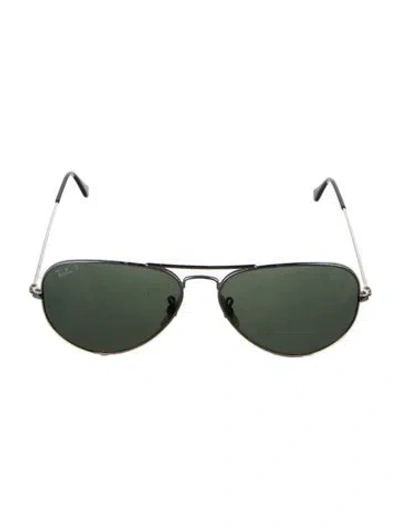 Pre-owned Ray Ban Aviator Tinted Sunglasses In Silver