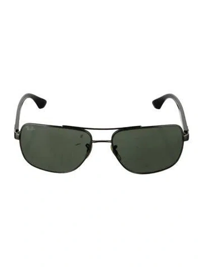 Pre-owned Ray Ban Aviator Tinted Sunglasses In Silver