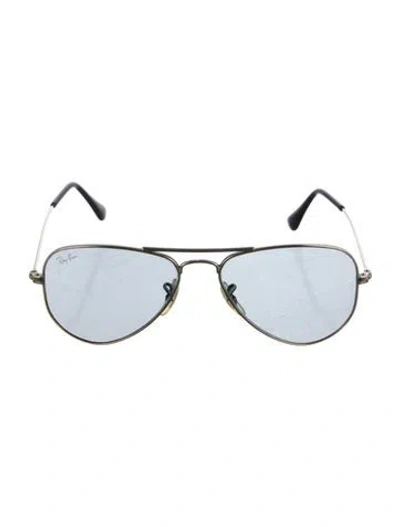 Pre-owned Ray Ban Aviator Tinted Sunglasses In Silver