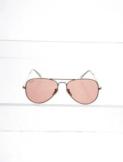 Pre-owned Ray Ban Aviator Tinted Sunglasses In Silver