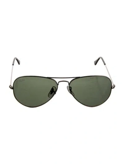 Pre-owned Ray Ban Aviator Tinted Sunglasses In Silver
