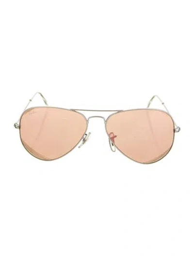 Pre-owned Ray Ban Aviator Tinted Sunglasses In Silver