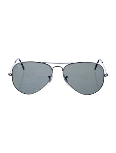 Pre-owned Ray Ban Aviator Tinted Sunglasses In Silver