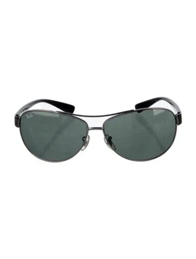 Pre-owned Ray Ban Aviator Tinted Sunglasses In Silver