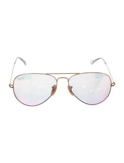 Pre-owned Ray Ban Aviator Tinted Sunglasses In Transparent