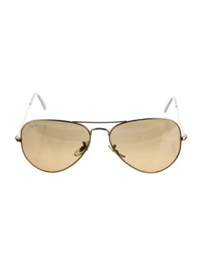 Pre-owned Ray Ban Aviator Tinted Sunglasses In White