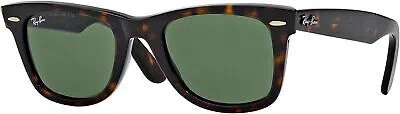 Pre-owned Ray Ban Ray-ban Aviator Wayfarer Sunglasses, Tortoise Frame, Green Lenses, 54.0