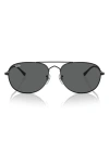 Ray Ban Bain Bridge 57mm Pillow Aviator Sunglasses In Black