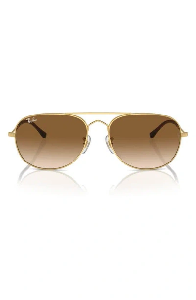 Ray Ban Bain Bridge 57mm Pillow Gradient Aviator Sunglasses In Gold Flash