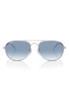 Ray Ban Bain Bridge 57mm Pillow Gradient Aviator Sunglasses In Silver