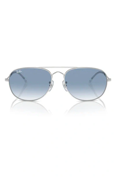 Ray Ban Bain Bridge 57mm Pillow Gradient Aviator Sunglasses In Silver
