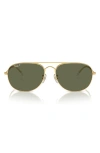 Ray Ban Bain Bridge 60mm Polarized Pillow Aviator Sunglasses In Gold Flash