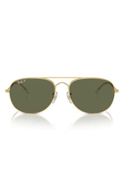 RAY BAN RAY-BAN BAIN BRIDGE 57MM POLARIZED AVIATOR SUNGLASSES