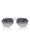 Ray Ban Bain Bridge 57mm Gradient Polarized Aviator Sunglasses In Gunmetal