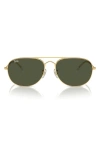Ray Ban Bain Bridge 60mm Pillow Aviator Sunglasses In Gold Flash