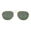 Ray Ban Bain Bridge Green Pilot Unisex Sunglasses Rb3735 001/31 57 In Black