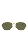 Ray Ban Men's Rb3735 60mm Bain Bridge Pillow Sunglasses In Gold Dark Green