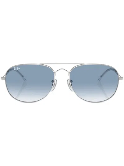 Ray Ban Bain Bridge Sunglasses Silver Frame Blue Lenses 60-17