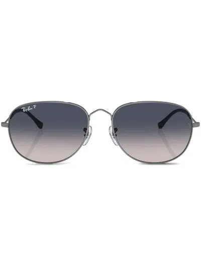 Ray Ban Bain Bridge Sunglasses Gunmetal Frame Blue Lenses Polarized 60-17