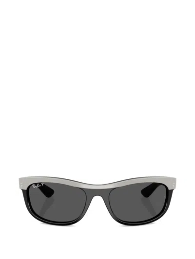 Ray Ban Balorama Rectangle-frame Sunglasses In Black
