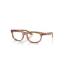 Ray Ban Balorette Optics  Braun Gestreift Fassung Klar Glas Polarisiert 56-19 In Braun Gestreift