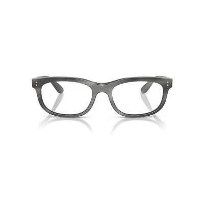 Ray Ban Balorette Optics Eyeglasses Striped Gray Frame Clear Lenses Polarized 54-19