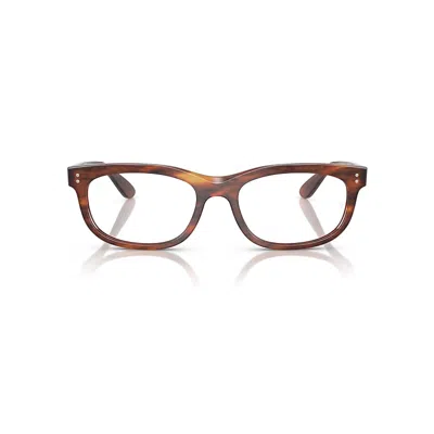 Ray Ban Balorette Optics Eyeglasses Striped Havana Frame Clear Lenses Polarized 54-18