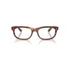 Ray Ban Balorette Optics Eyeglasses Striped Havana Frame Clear Lenses Polarized 56-19 In Striped Havana
