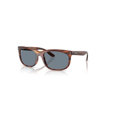 Ray Ban Balorette Sonnenbrillen Havana Gestreift Fassung Blau Glas 57-19