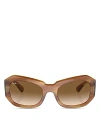 Ray Ban Pillow Beate 56mm Wrap Sunglasses In Brown/brown Gradient