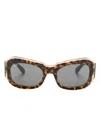 Ray Ban Beate Rectangle-frame Sunglasses In Brown