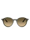 Ray Ban Bernard Sunglasses Transparent Green Frame Brown Lenses 51-20 In Brown